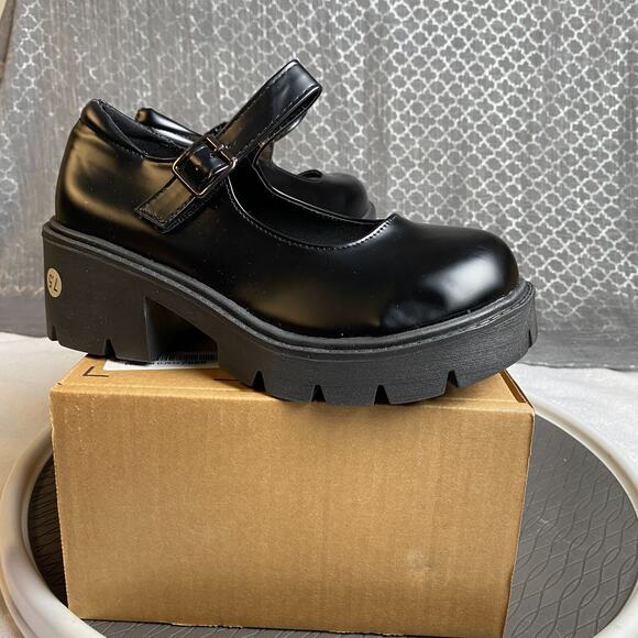 Mary Jane Chunky Platform Shoes Womens 7.5 Gothcore Y2K Grunge Coquette - Picture 3 of 11